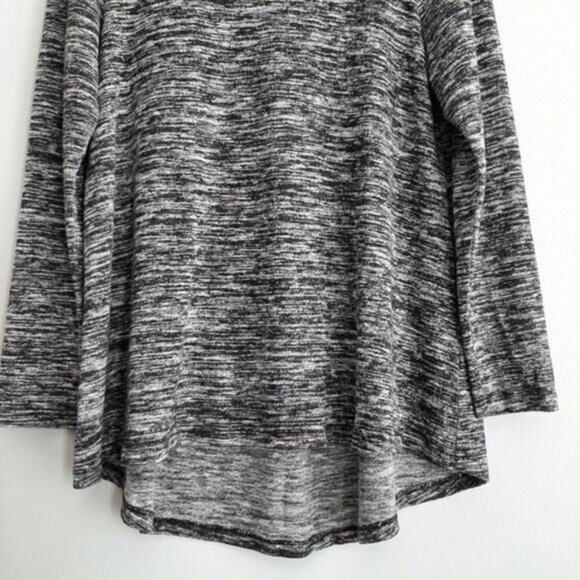 TRIBAL Crewneck Tee Long Sleeve Marled Grey Sz M - Picture 4 of 9